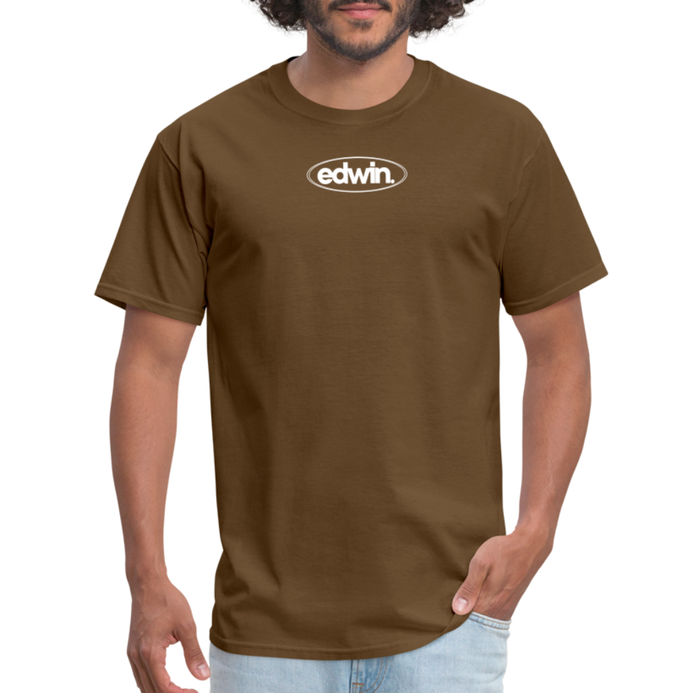 edwin White Logo Tee - brown