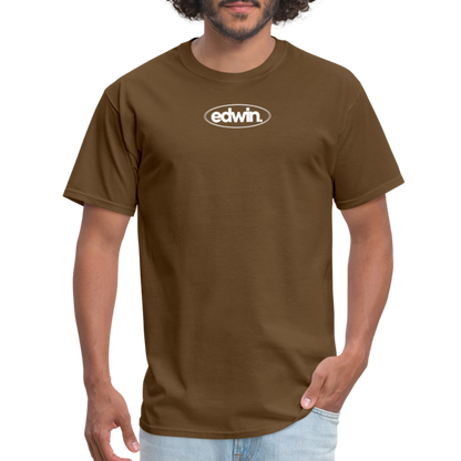 edwin White Logo Tee - brown