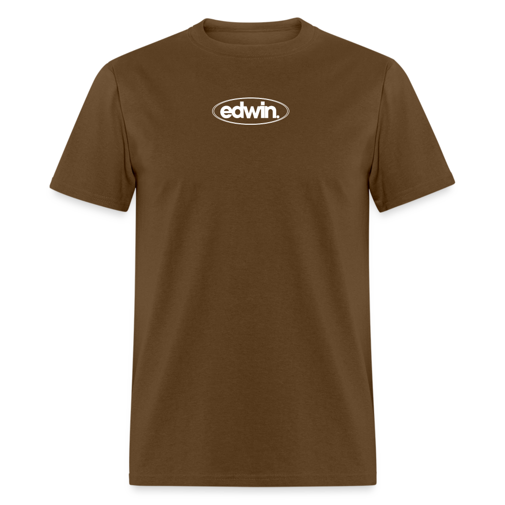 edwin White Logo Tee - brown