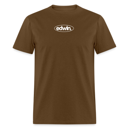 edwin White Logo Tee - brown