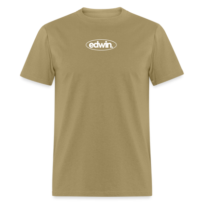 edwin White Logo Tee - khaki