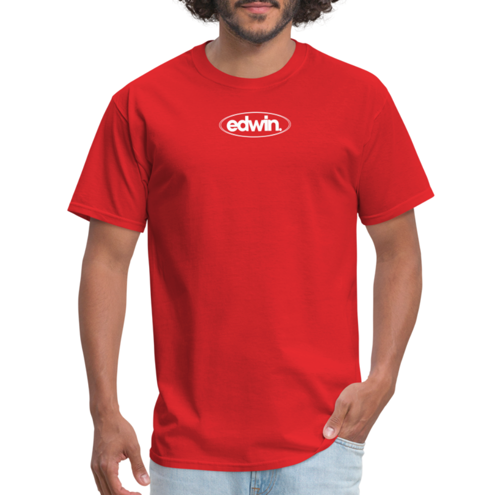 edwin White Logo Tee - red