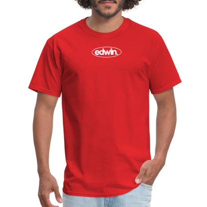 edwin White Logo Tee - red