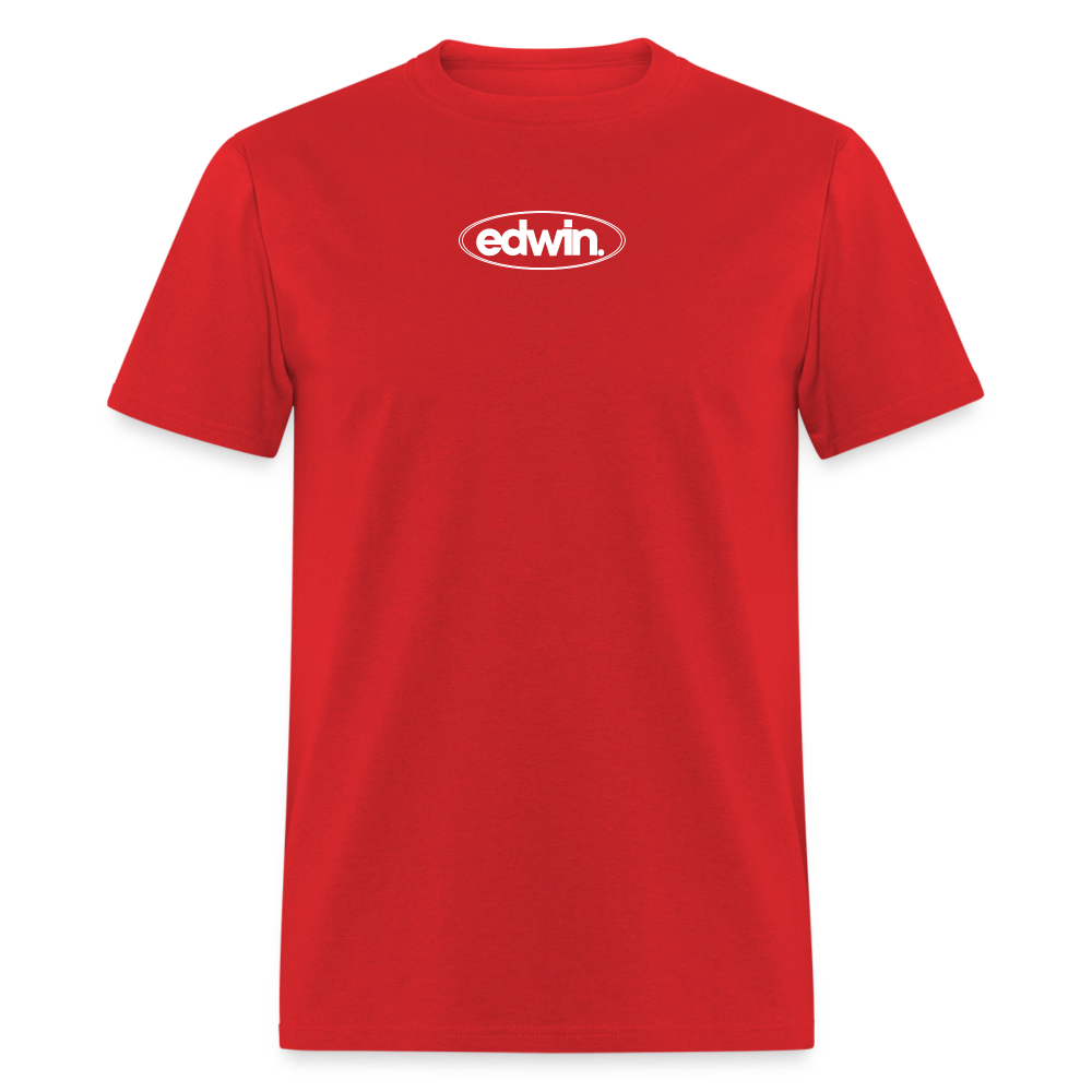 edwin White Logo Tee - red