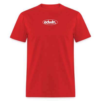 edwin White Logo Tee - red