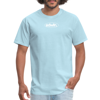 edwin White Logo Tee - powder blue