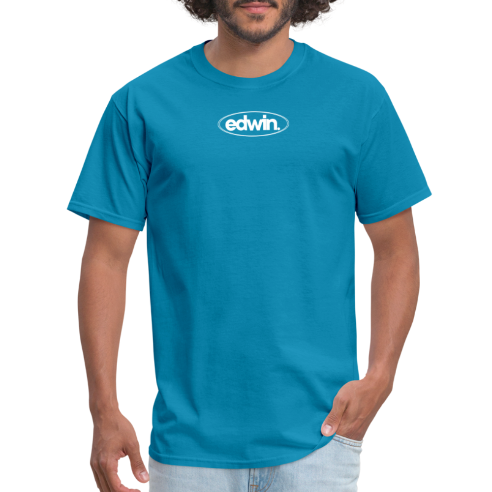 edwin White Logo Tee - turquoise