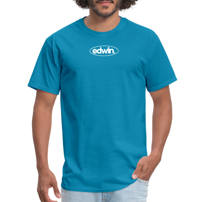 edwin White Logo Tee - turquoise