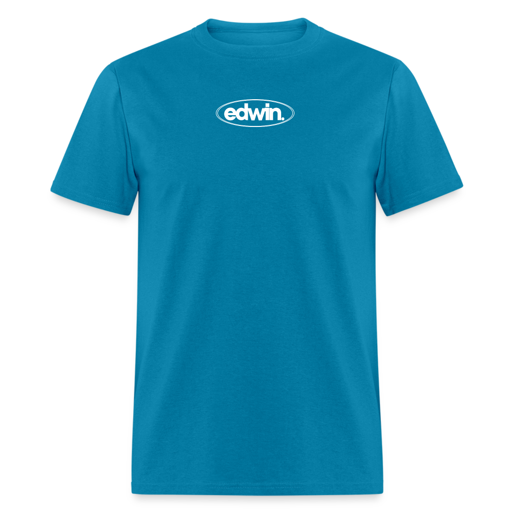 edwin White Logo Tee - turquoise