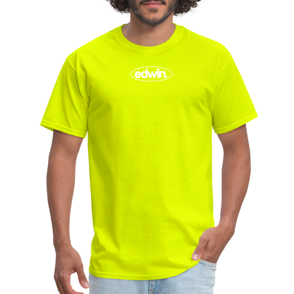 edwin White Logo Tee - safety green