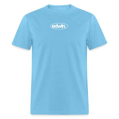 edwin White Logo Tee - aquatic blue